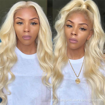 wholesale 613 BodyWave Hd Lace Wigs Human Hair Vendors Virgin Hair Transparent Full Lace Wig Blonde Body Wave Lace Frontal Wig